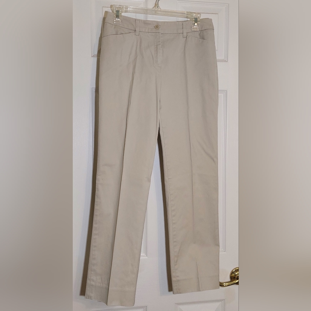 JONES NEW YORK | 8P Cotton Stretch Khaki Pants. 2 Front Pockets & Belt Loops.